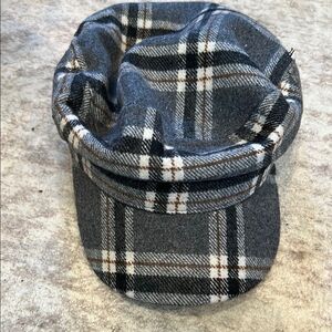 Nordstrom plaid Wool Blend Cap new without tags